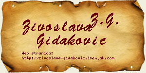Živoslava Gidaković vizit kartica